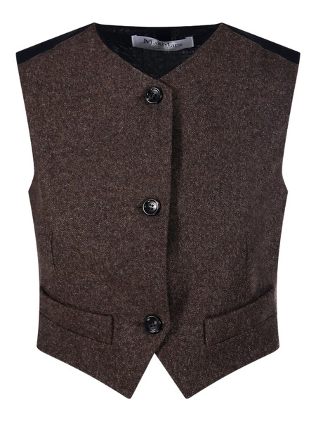  Max Mara Buttoned Panelled Jacket - Brown 