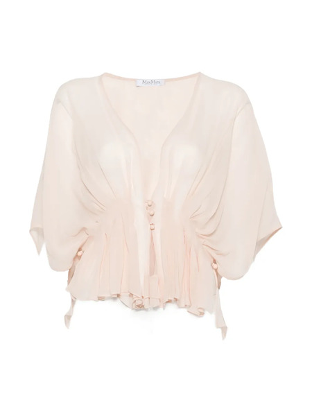  Max Mara Buttoned Ruffled Top - Pink 