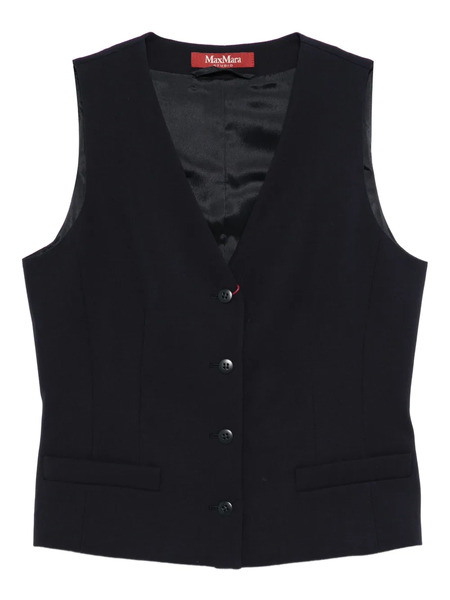  Max Mara Buttoned V-neck Gilet - Blue 