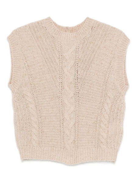  Max Mara Cable-knit Sleeveless Vest - Neutrals 