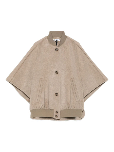  Max Mara Cape Wool Coat - Neutrals 