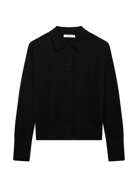 Max Mara Collared Buttoned Cardigan - Black 