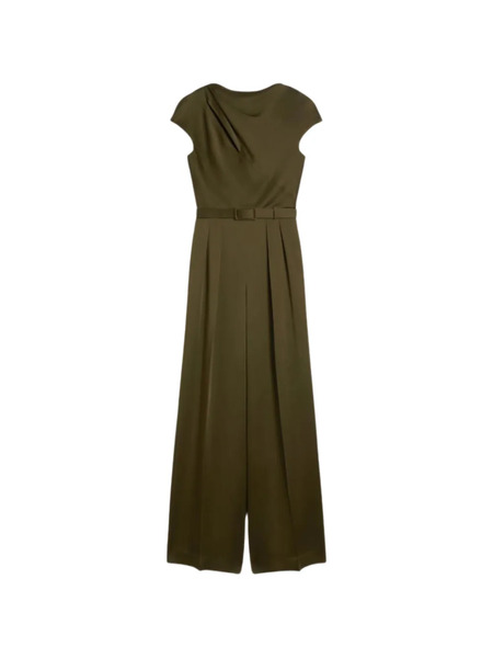  Max Mara Cut-out Belted Jumpsuit - Green 