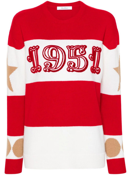  Max Mara Dirce Striped Knitted Jumper - Red 