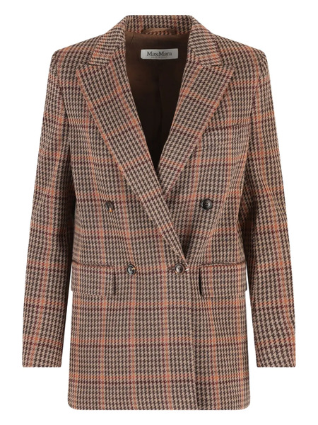  Max Mara Double-breasted Check Blazer - Brown 