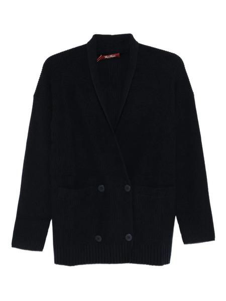 Max Mara Double-breasted Ribbed Cardigan - 008 Black 