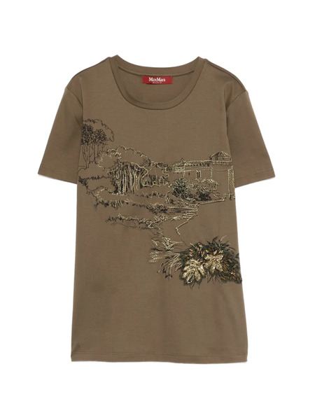  Max Mara Embellished T-shirt - Brown 