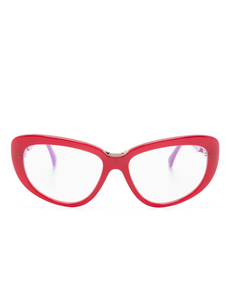  Max Mara Eyewear Logo-engraved Cat-eye Frame Glasses - Red 