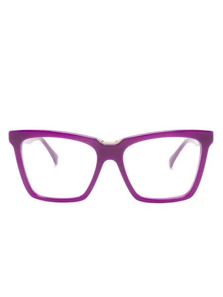  Max Mara Eyewear Logo-engraved Square-frame Glasses - Purple 