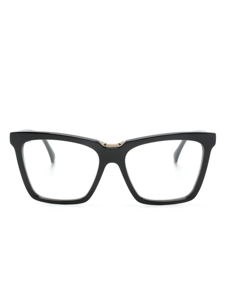 Max Mara Eyewear Logo-print Rectangle-frame Glasses - Black 