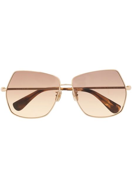  Max Mara Eyewear Oversize-frame Gradient-lens Sunglasses - Gold 