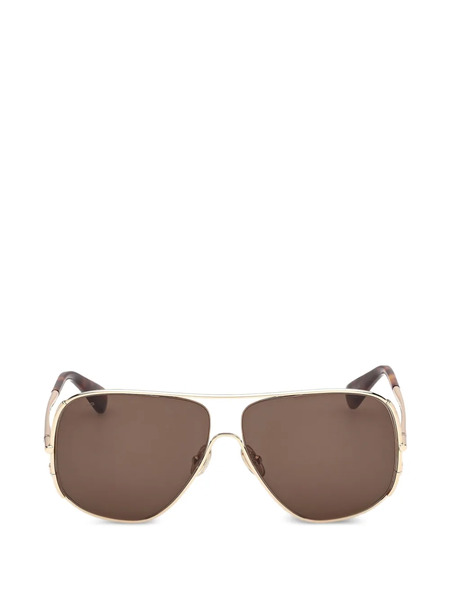  Max Mara Eyewear Pilot-frame Sunglasses - Gold 