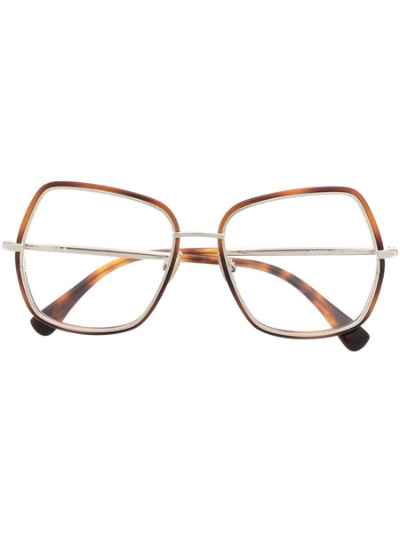  Max Mara Eyewear Tortoiseshell-effect Oversize-frame Glasses - Brown 