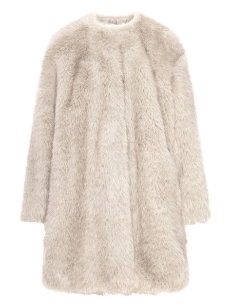  Max Mara Faux-fur Coat - Neutrals 