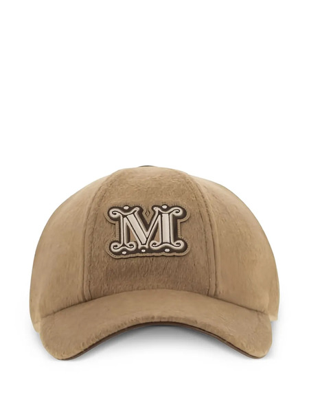  Max Mara Fedora Logo-patch Camel Wool Cap - Brown 