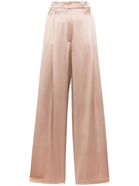  Max Mara Fiesta Wide-leg Silk Trousers - Neutrals 