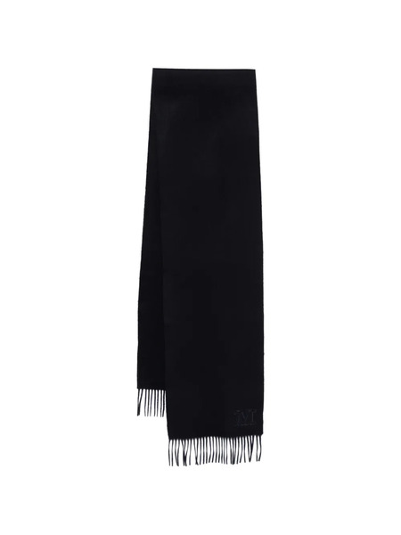  Max Mara Fringed-hem Logo-embroidered Scarf - Blue 