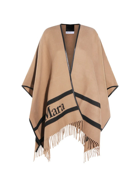  Max Mara Fringed Striped Poncho - Neutrals 