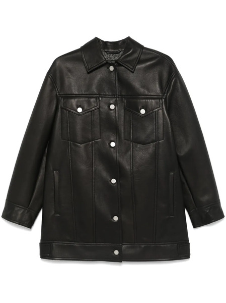  Max Mara Girino Leather Coat - Black 