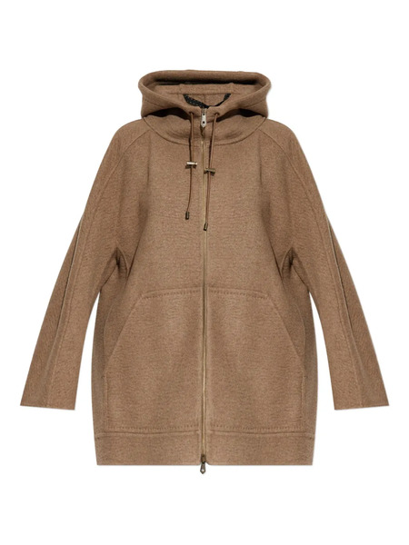  Max Mara Gradi Hooded Zip Jacket - Brown 