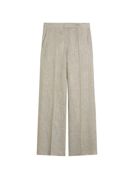  Max Mara Herringbone Linen Twill Trousers - Neutrals 