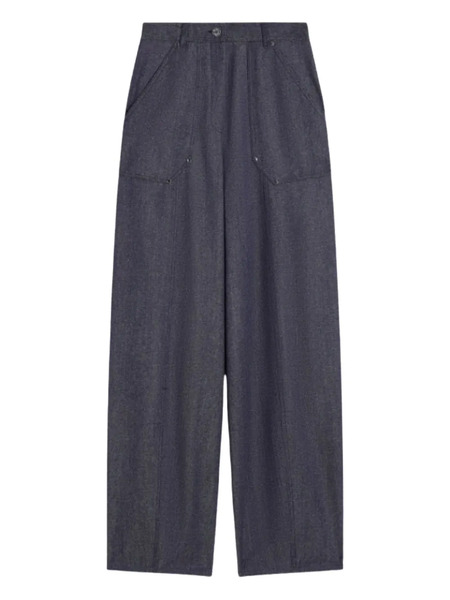  Max Mara High-waisted Patch-pocket Trousers - Blue 