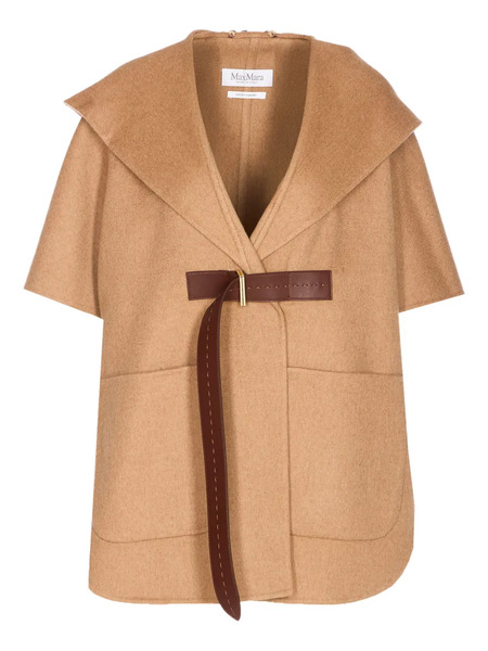  Max Mara Hooded Belted Cape - Neutrals 