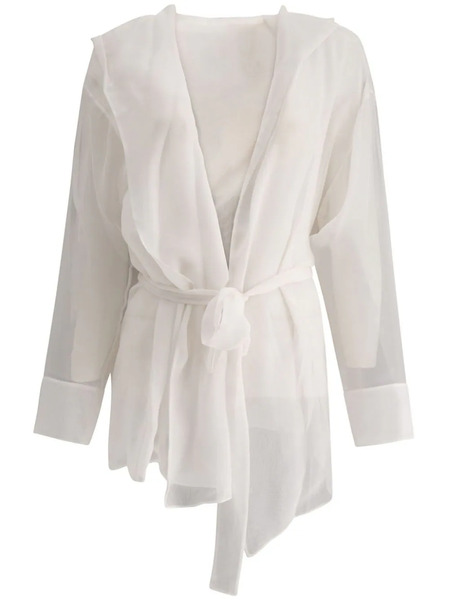  Max Mara Hooded Silk Jacket - White 