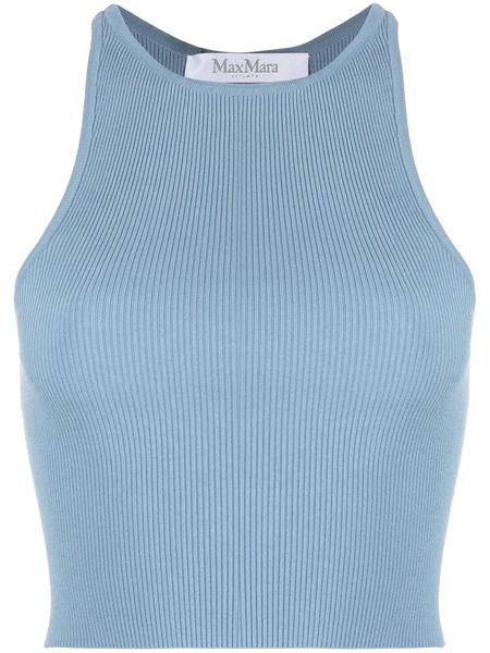  Max Mara Knitted Racerback Tank Top - Blue 