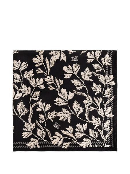  Max Mara Leaf-print Scarf - Black 