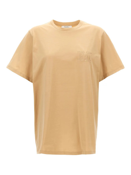  Max Mara Logo-embroidered Crew-neck T-shirt - Neutrals 