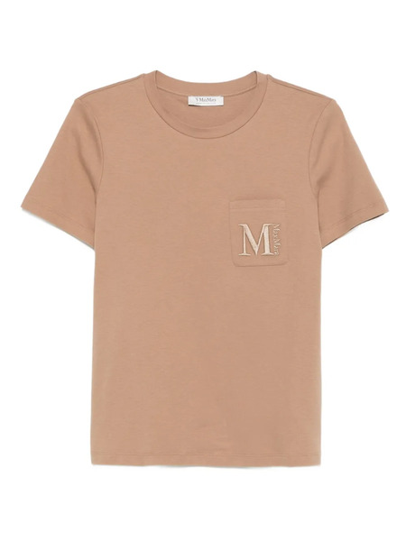  Max Mara Logo-embroidered Pocket T-shirt - Neutrals 