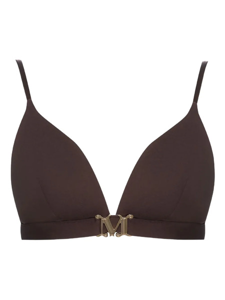  Max Mara Logo-letter Bikini Top - Brown 