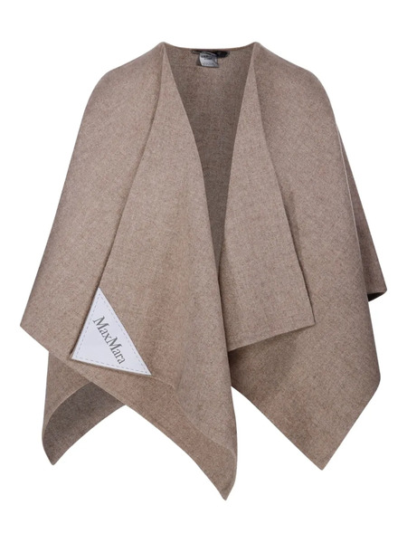  Max Mara Logo-patch Asymmetric Cape - Neutrals 