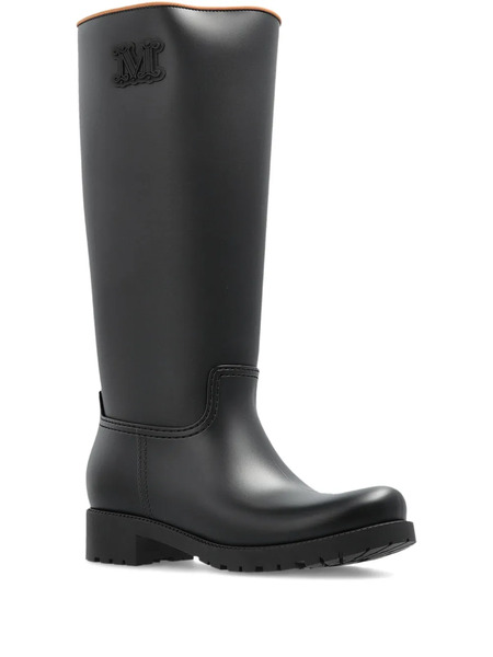  Max Mara Logo-patch Rain Boots - Black 