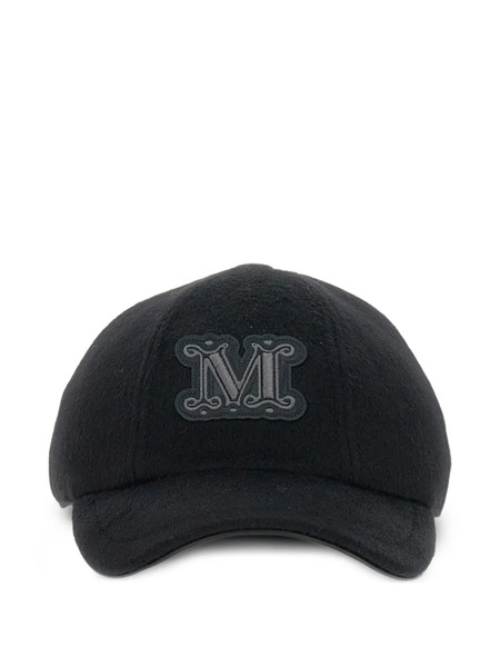  Max Mara Logo-patch Wool Cap - Black 