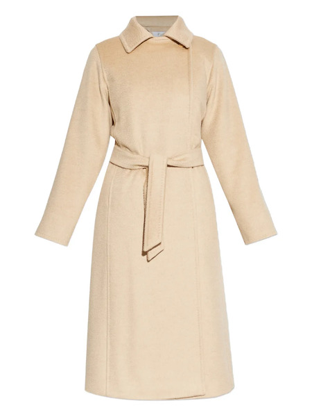  Max Mara Long-sleeve Belted Coat - Neutrals 