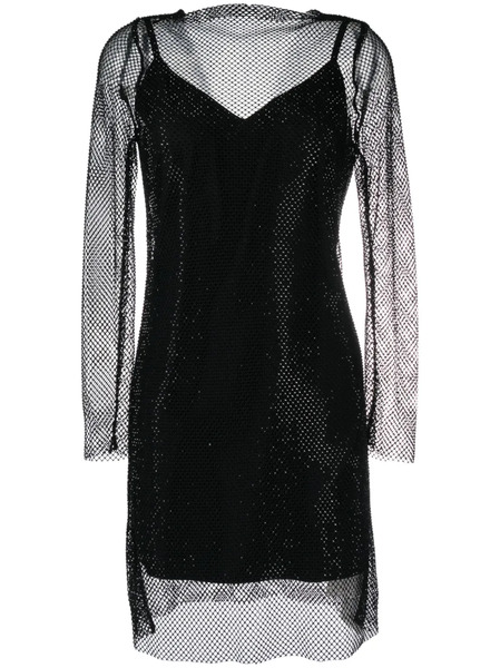  Max Mara Mesh Layered Minidress - Black 