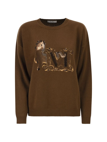  Max Mara Monogram Embroidered Sweater - Brown 