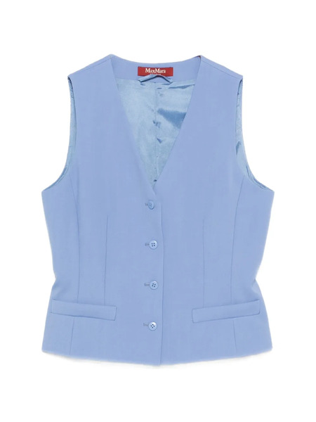  Max Mara Mstmadia Button V-neck Waistcoat - Blue 