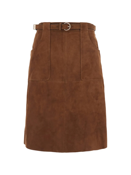  Max Mara Msttennis Belted Midi Skirt - Brown 
