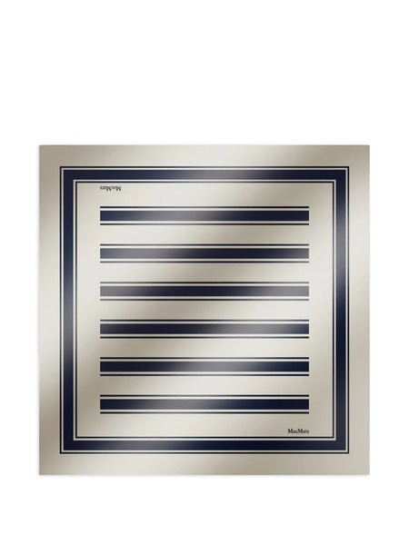  Max Mara Mxaafa Striped Silk Scarf - Neutrals 