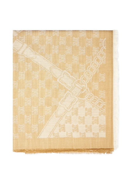  Max Mara Mxapedone Chain Pattern Scarf - Neutrals 