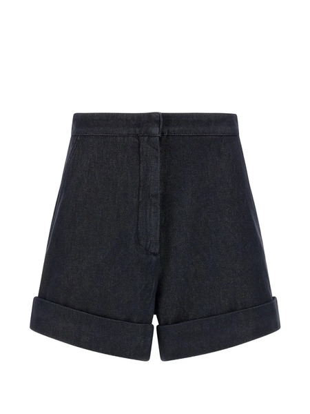  Max Mara Mxmcalca Denim Effect Cuffed Shorts - Blue 