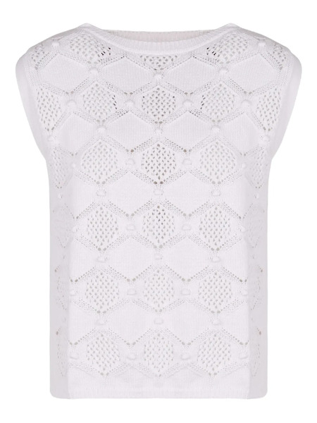  Max Mara Open-knit Top - White 