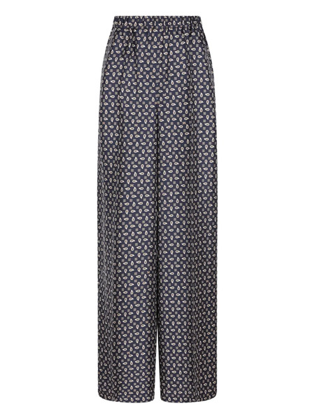  Max Mara Paisley-print Trousers - Blue 