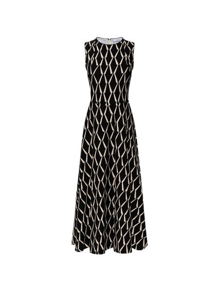 Max Mara Patterned Jersey Midi Dress - Black 
