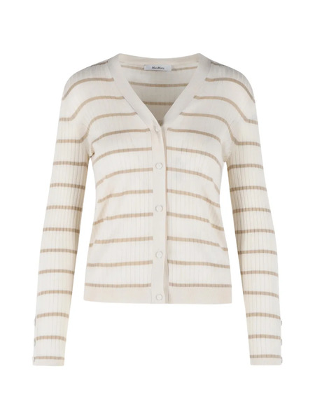  Max Mara Pedale Striped V-neck Cardigan - Neutrals 