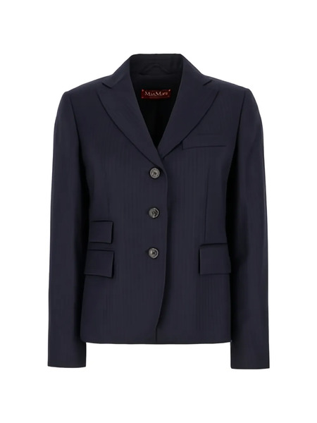  Max Mara Pinstripe Button Jacket - Blue 