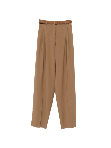  Max Mara Pleated Belted Trousers - Brown 